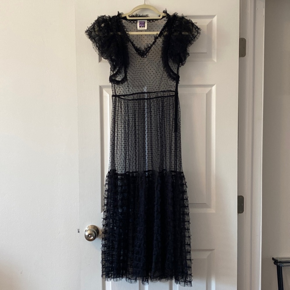 Anna Sui Sheer Black Dress